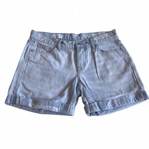 Gap Sexy Boyfriend Shorts Light Wash Distressed Cuffed Blue Sz 25